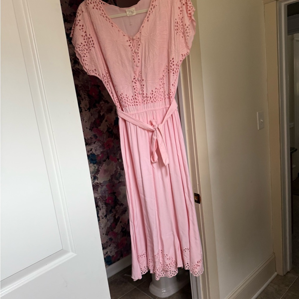 Vintage Pink Midi Dress